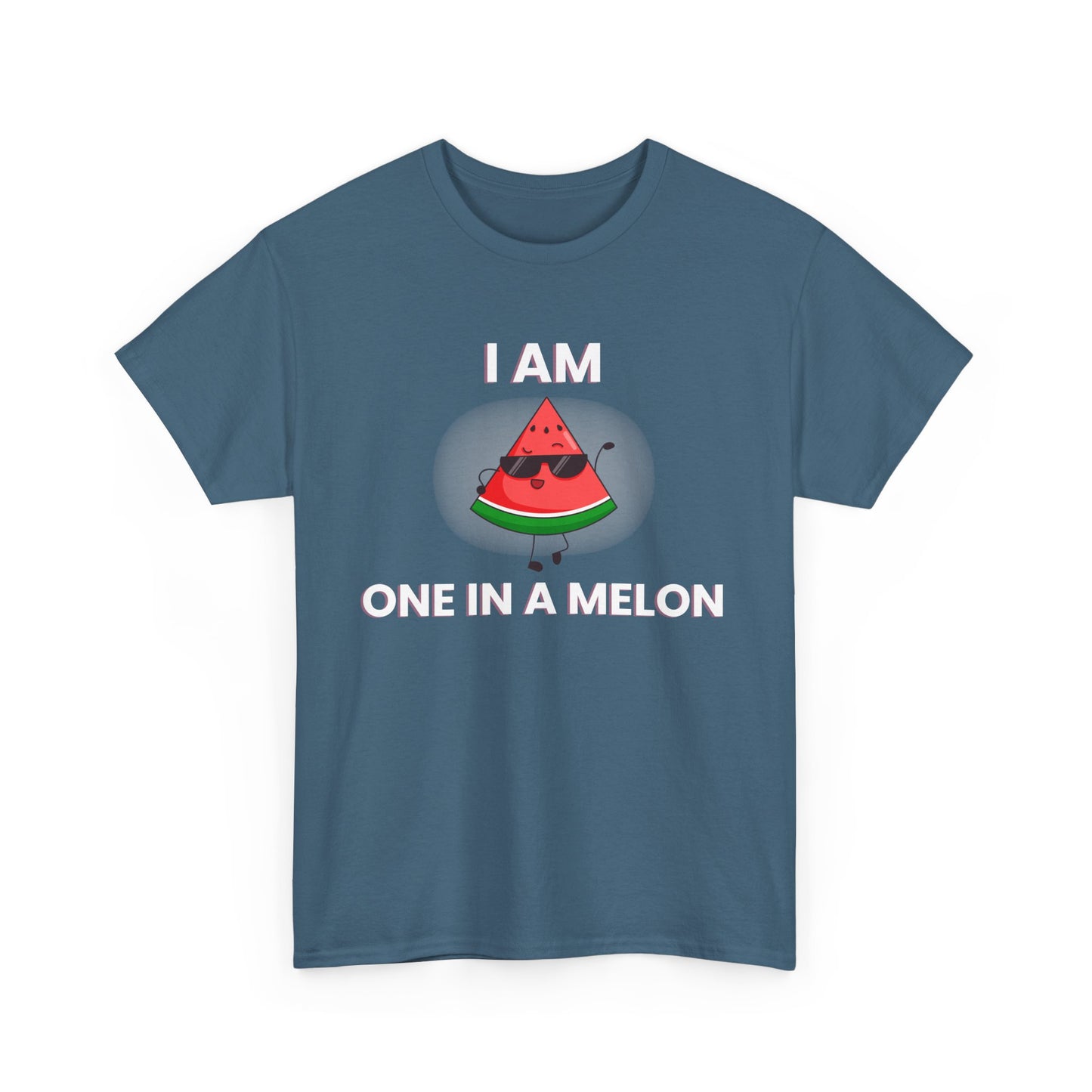 Funny Watermelon T-Shirt - I Am One in a Melon - Unisex Heavy Cotton Tee