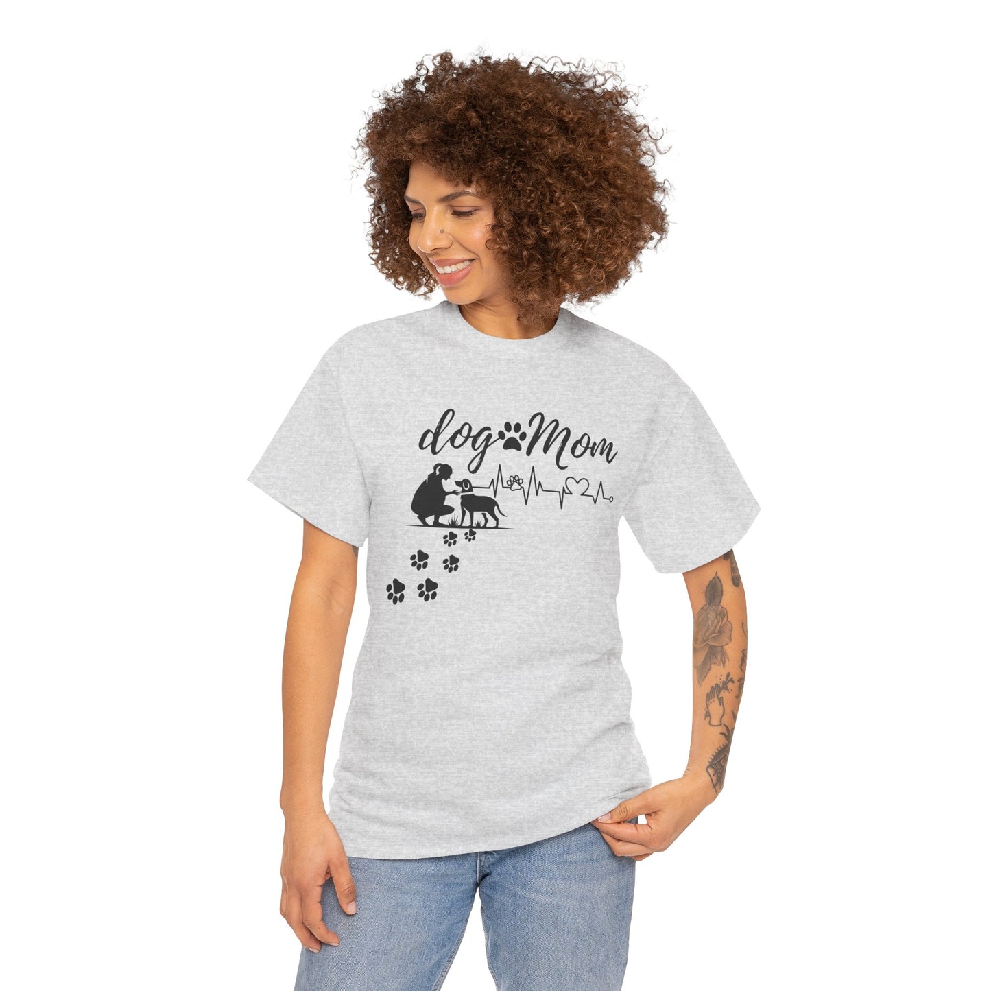 Cute Dog Mom Unisex Heavy Cotton Tee - Perfect Gift for Dog Lovers