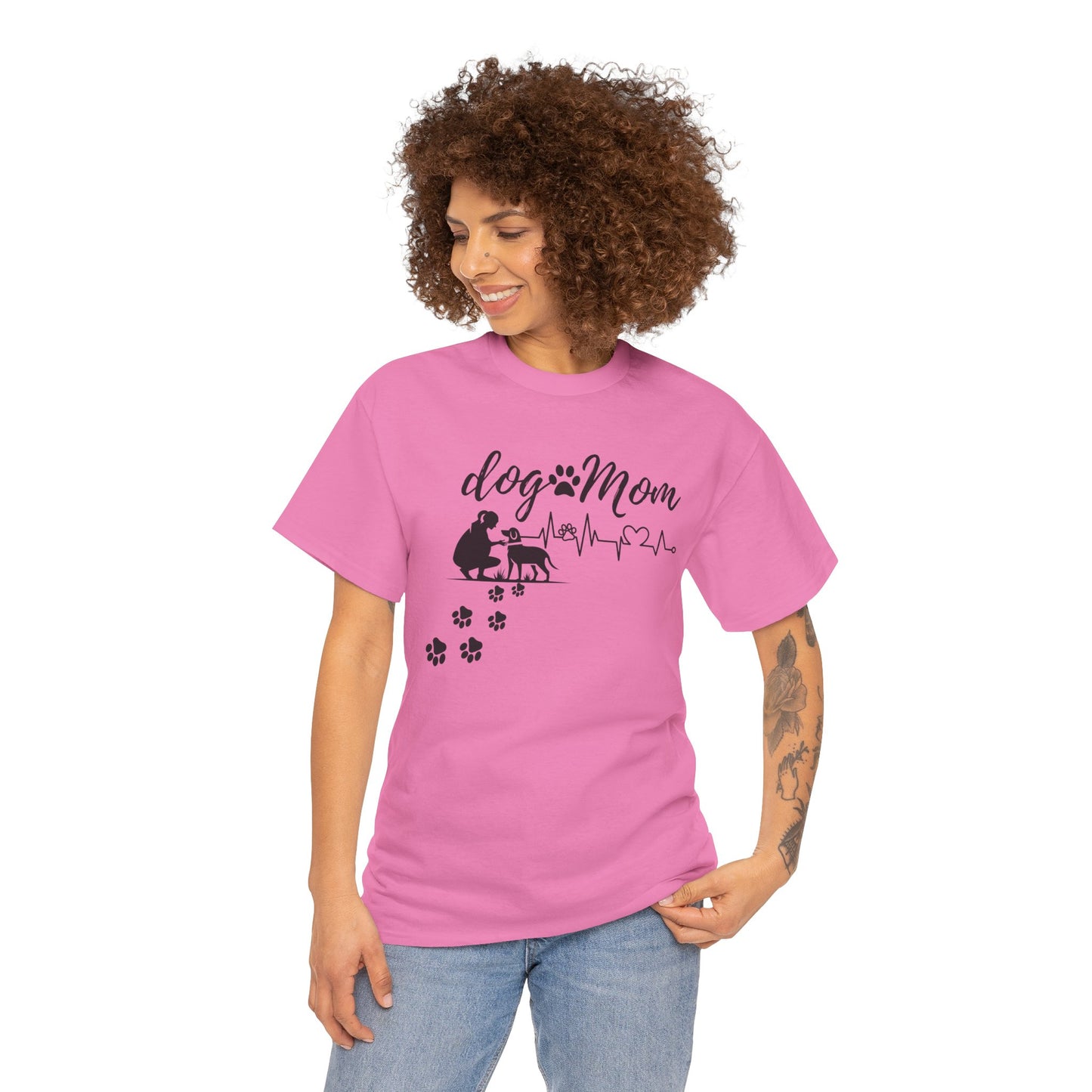 Cute Dog Mom Unisex Heavy Cotton Tee - Perfect Gift for Dog Lovers