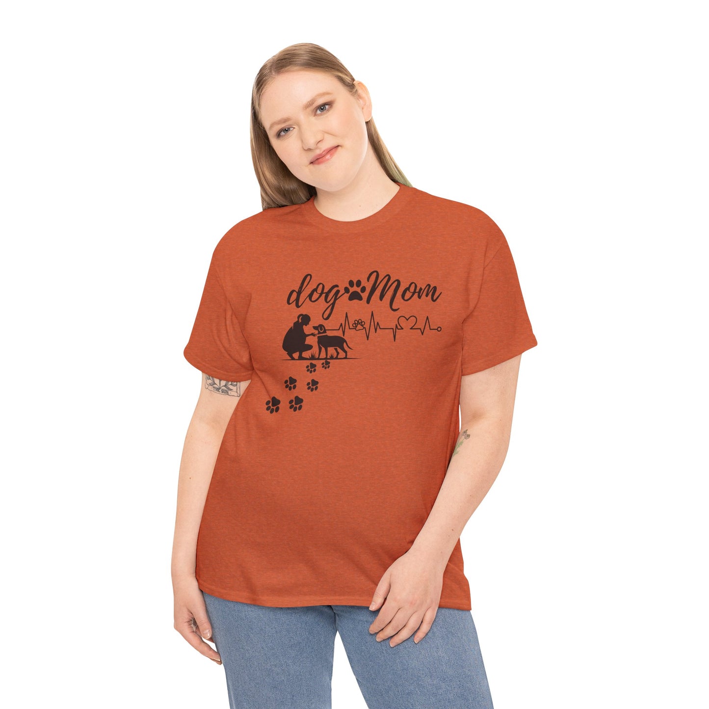 Cute Dog Mom Unisex Heavy Cotton Tee - Perfect Gift for Dog Lovers