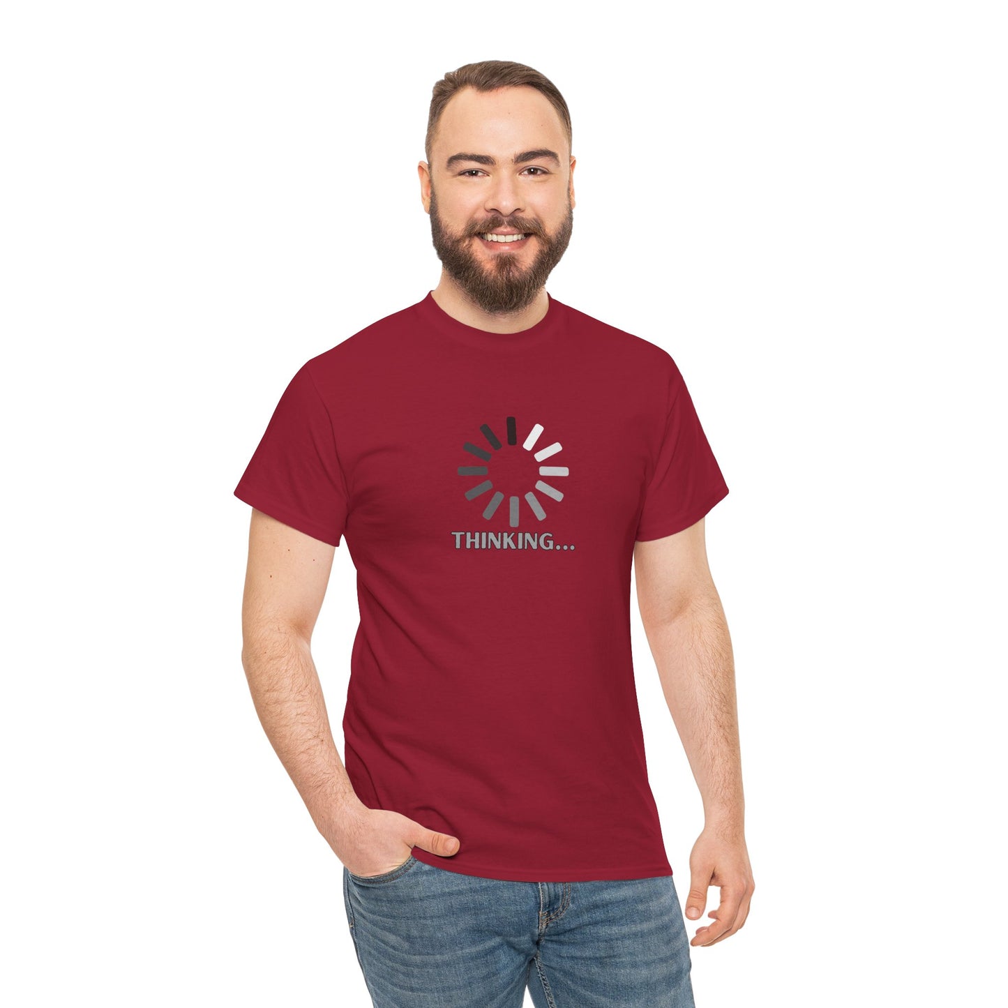 Thinking... Unisex Heavy Cotton Tee - Casual Stylish Graphic T-Shirt for Everyday Wear