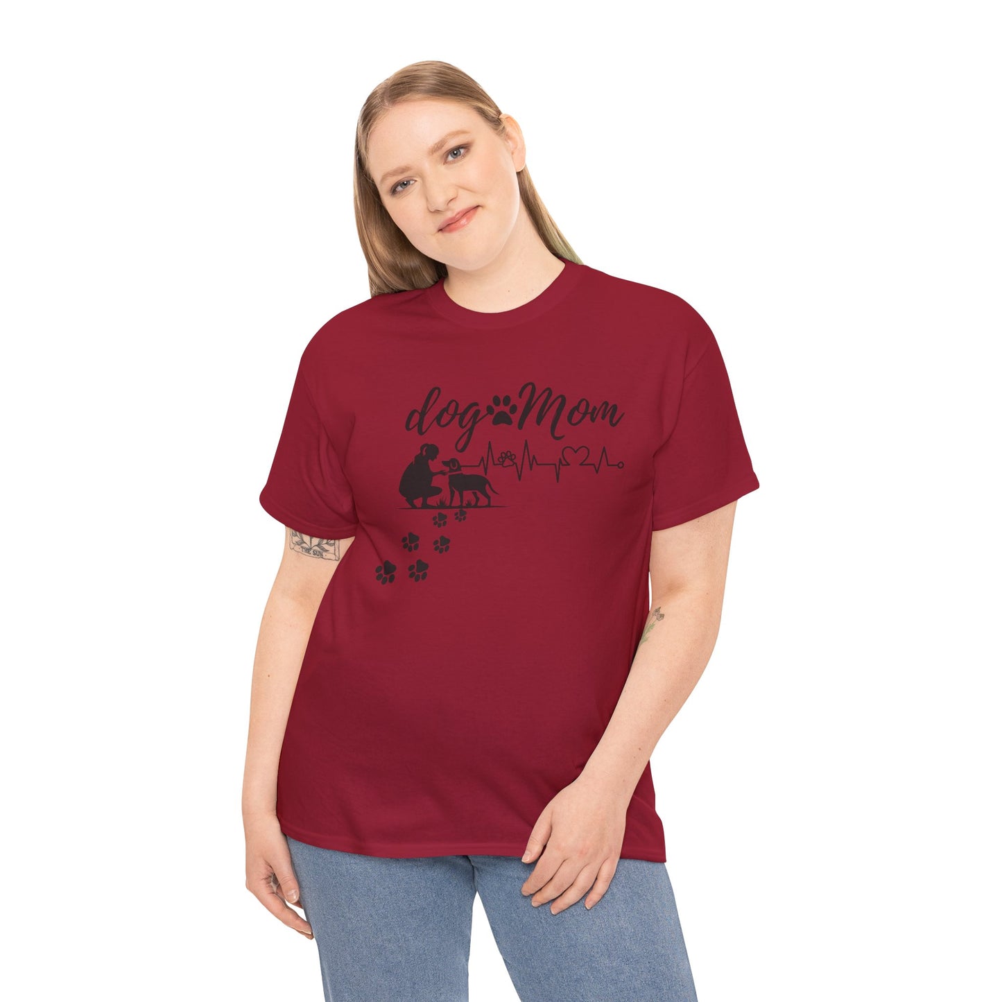 Cute Dog Mom Unisex Heavy Cotton Tee - Perfect Gift for Dog Lovers