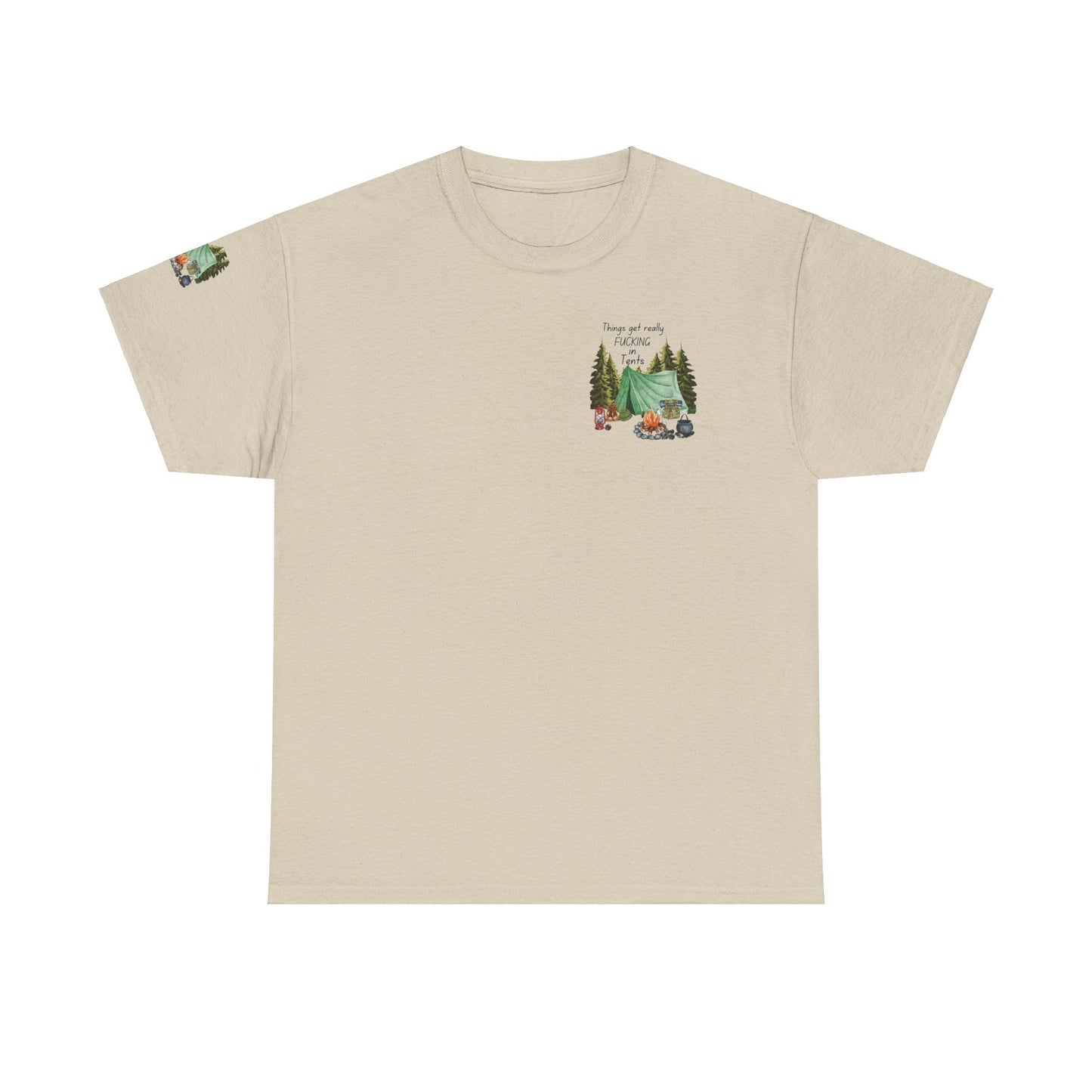 Fucking In Tents - Outdoor Adventure Camping Tee - Unisex Heavy Cotton Shirt with Nature Design