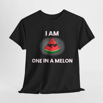 Funny Watermelon T-Shirt - I Am One in a Melon - Unisex Heavy Cotton Tee