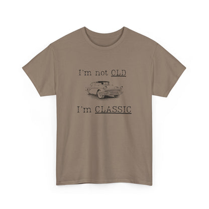 Vintage Car Classic Tee - "I'm Not OLD I'm CLASSIC" Unisex Heavy Cotton T-Shirt
