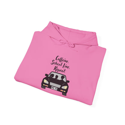 Caffeine, Car, Time Repeat Hoodie | Cozy Unisex Sweatshirt for Coffee Lovers