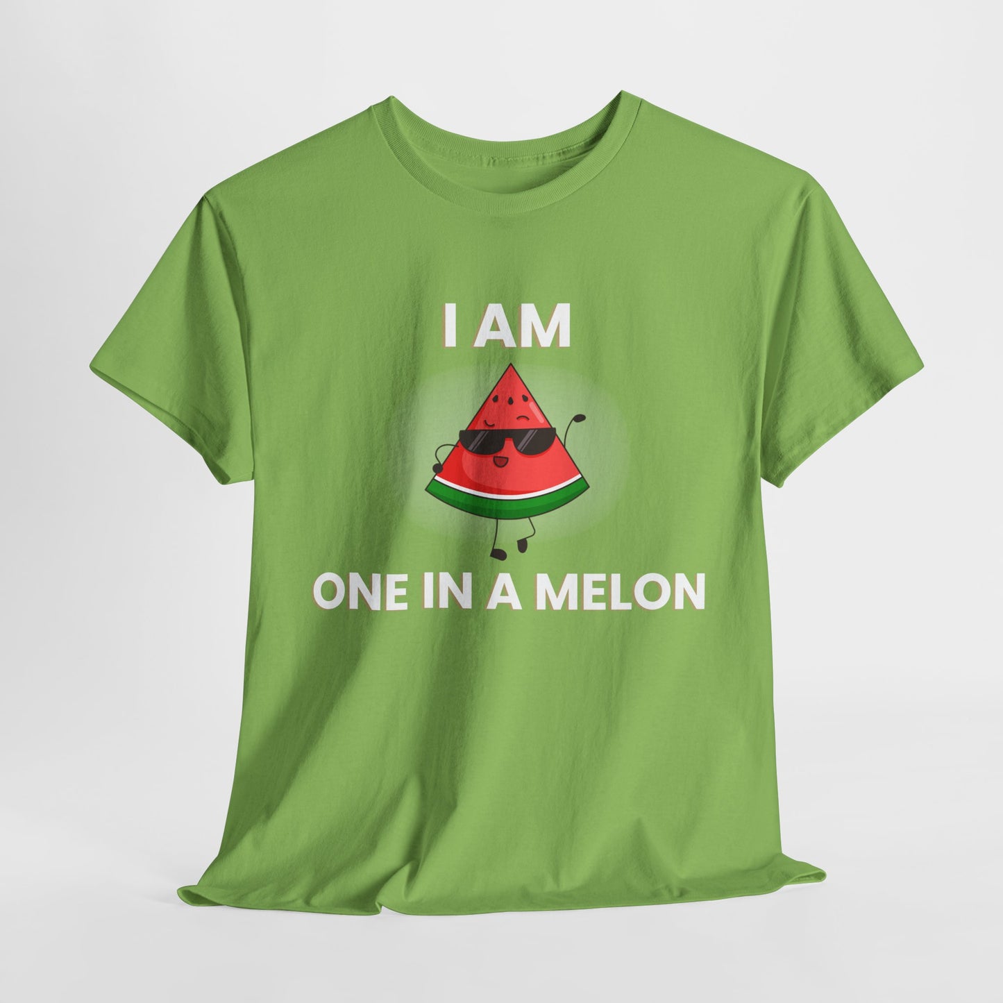 Funny Watermelon T-Shirt - I Am One in a Melon - Unisex Heavy Cotton Tee