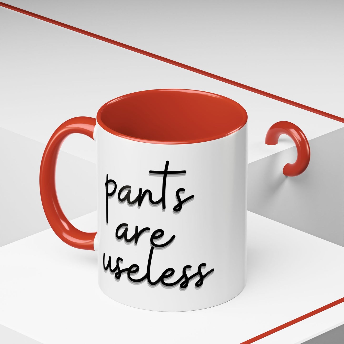 Pants are useless, Accent Coffee Mug (11, 15oz)