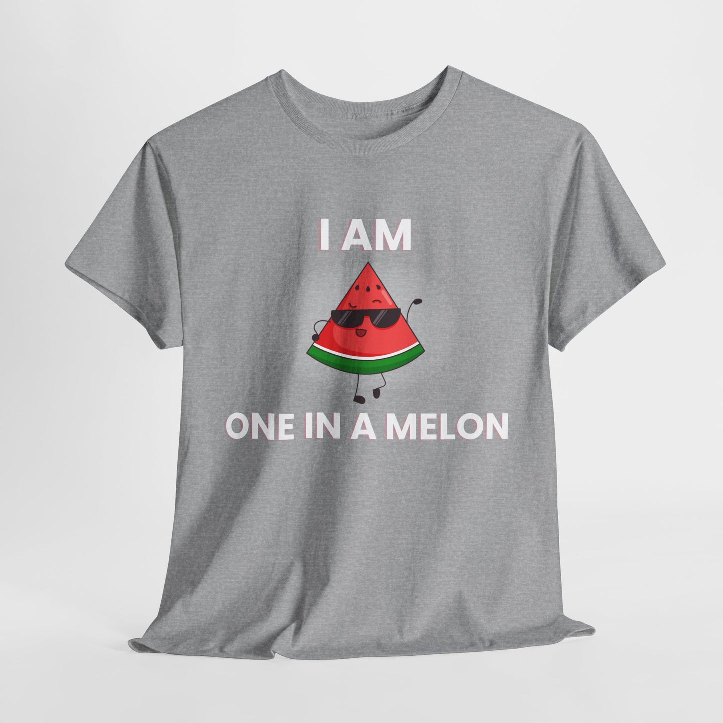 Funny Watermelon T-Shirt - I Am One in a Melon - Unisex Heavy Cotton Tee