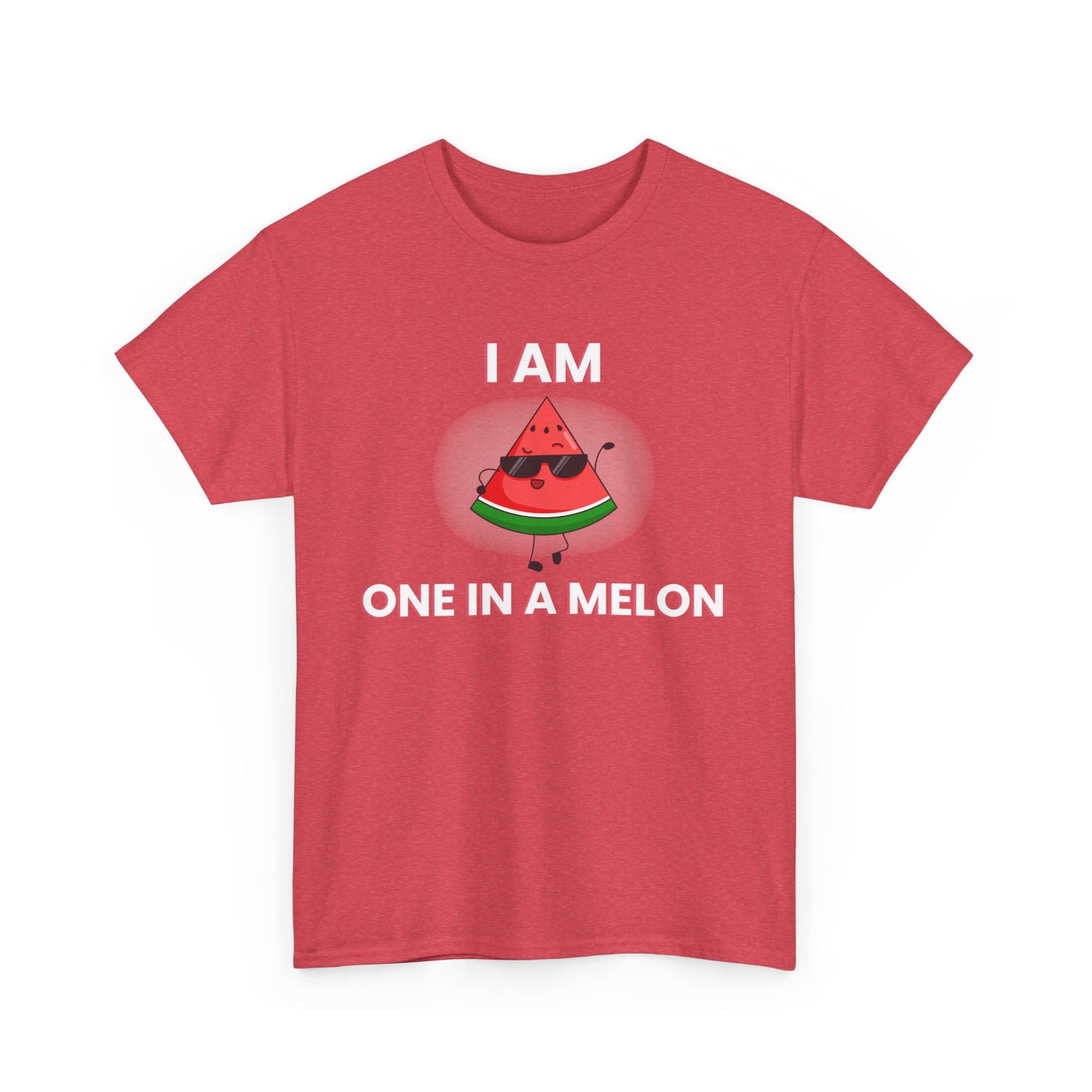 Funny Watermelon T-Shirt - I Am One in a Melon - Unisex Heavy Cotton Tee