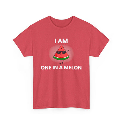 Funny Watermelon T-Shirt - I Am One in a Melon - Unisex Heavy Cotton Tee