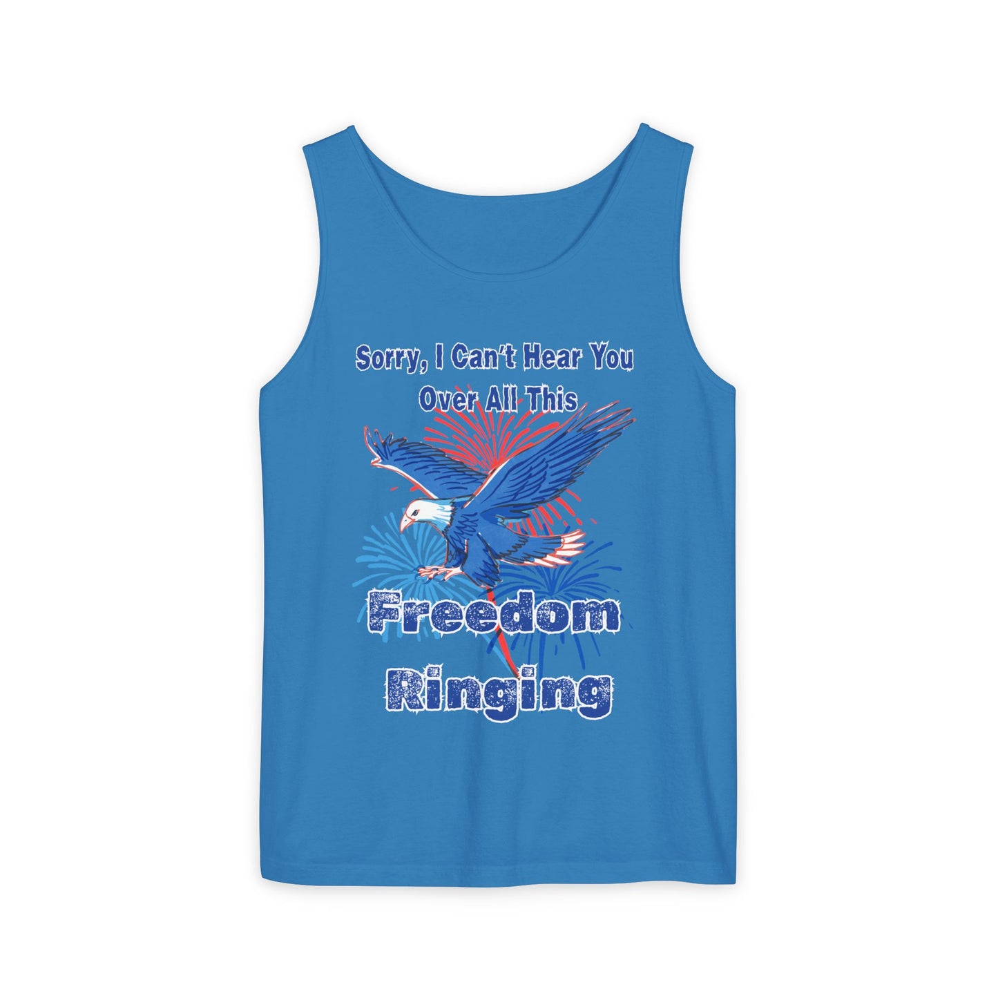 Patriotic Freedom Tank Top - Unisex Garment-Dyed Design for Summer Celebrations