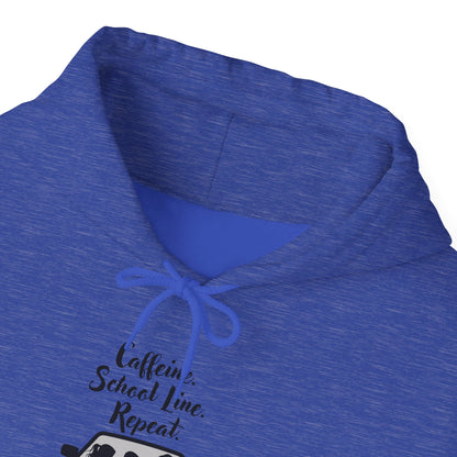 Caffeine, Car, Time Repeat Hoodie | Cozy Unisex Sweatshirt for Coffee Lovers
