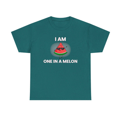 Funny Watermelon T-Shirt - I Am One in a Melon - Unisex Heavy Cotton Tee