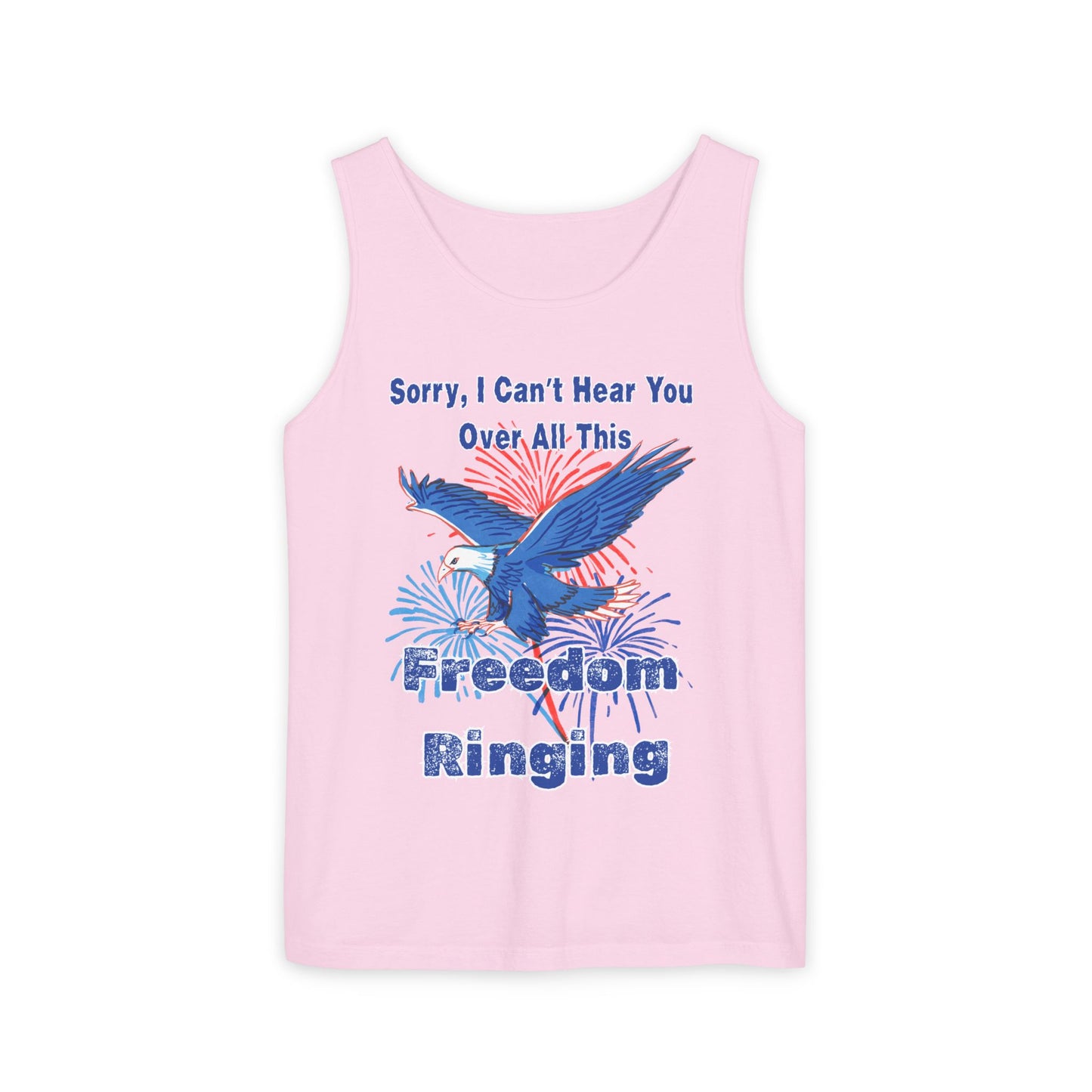 Patriotic Freedom Tank Top - Unisex Garment-Dyed Design for Summer Celebrations