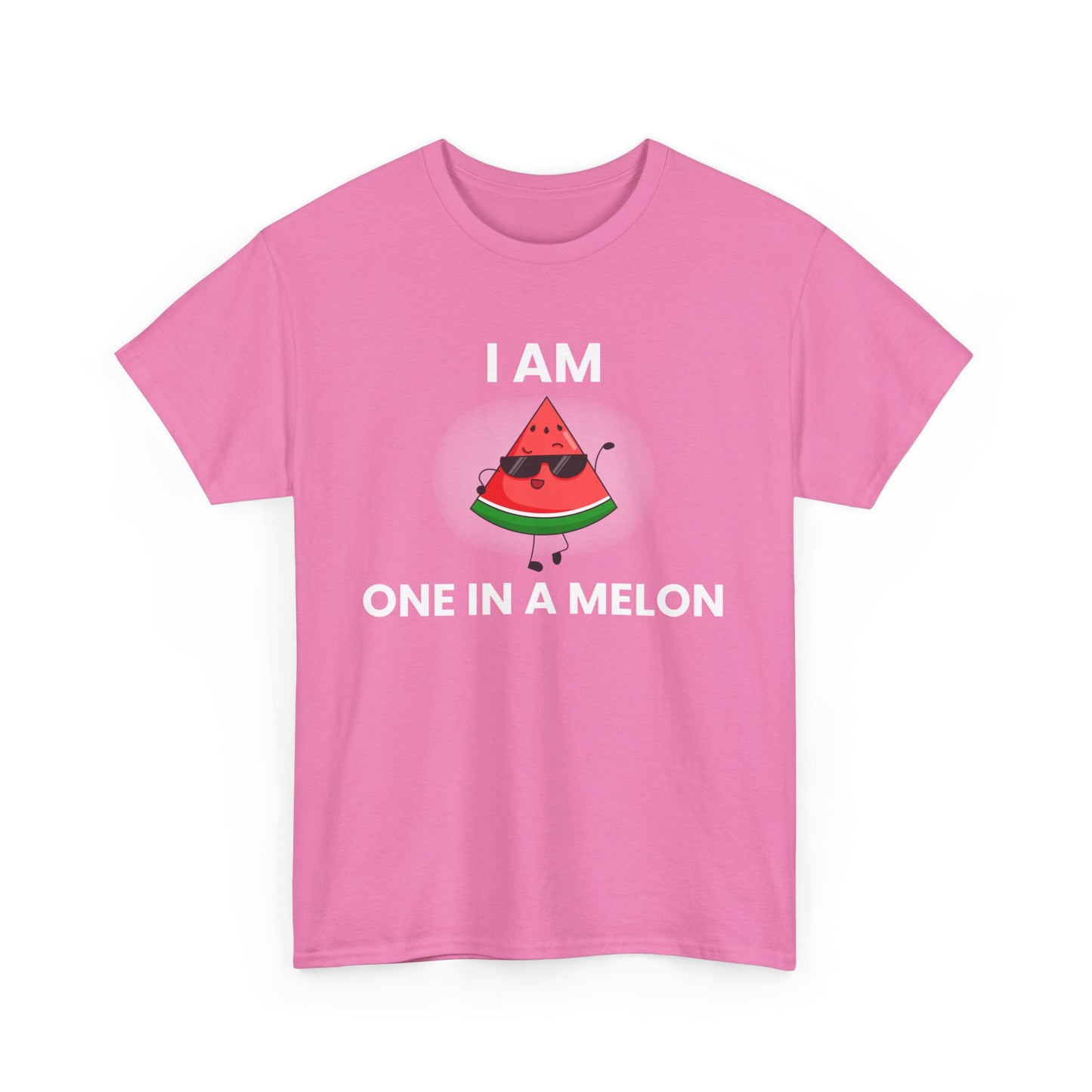 Funny Watermelon T-Shirt - I Am One in a Melon - Unisex Heavy Cotton Tee