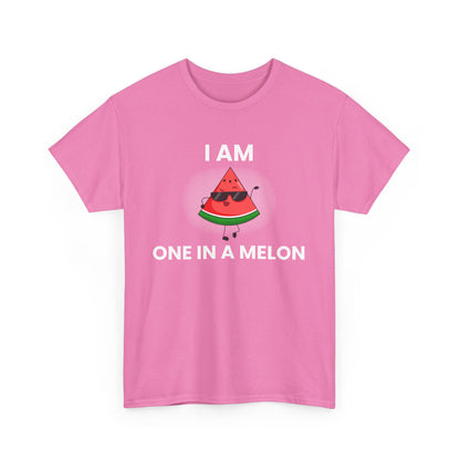 Funny Watermelon T-Shirt - I Am One in a Melon - Unisex Heavy Cotton Tee