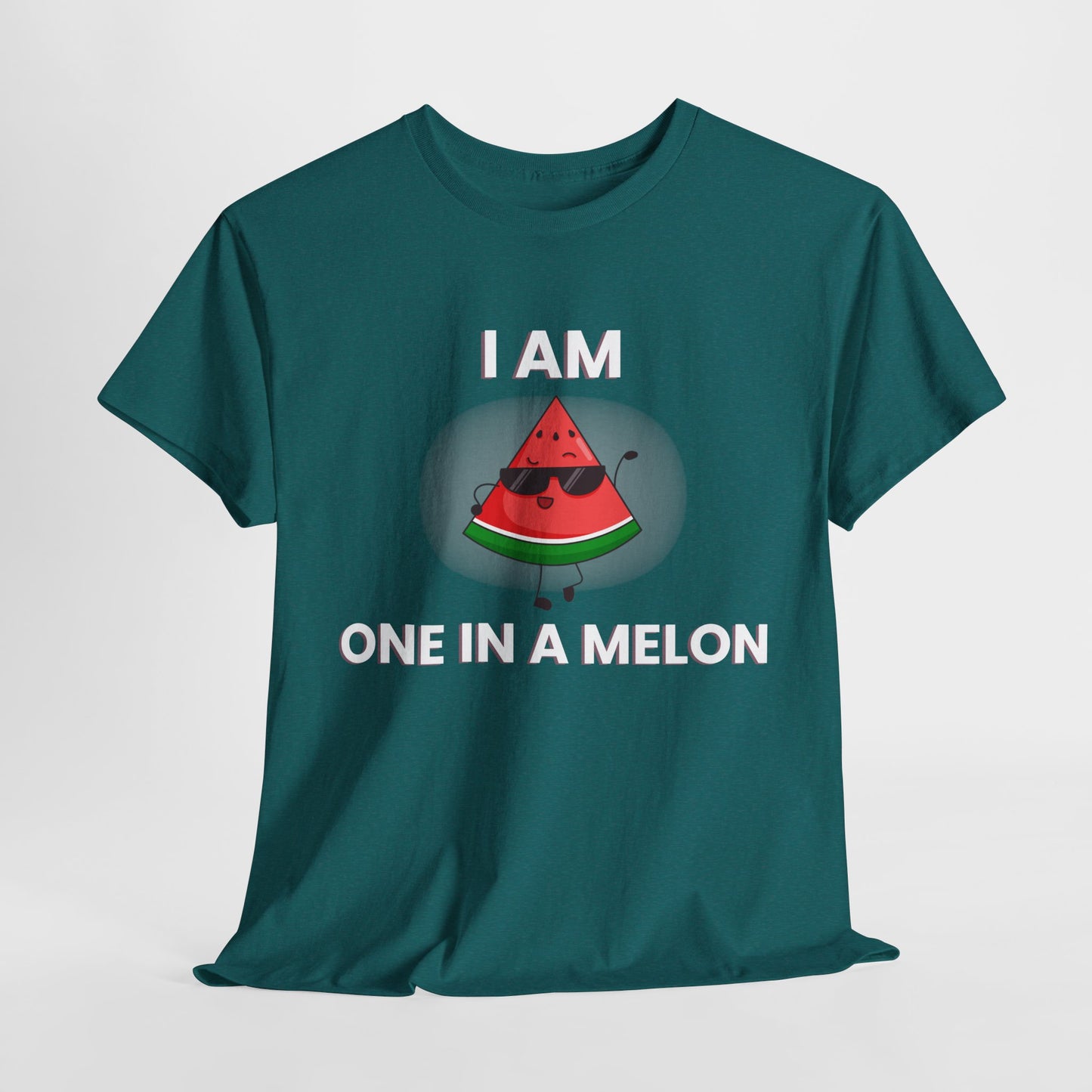 Funny Watermelon T-Shirt - I Am One in a Melon - Unisex Heavy Cotton Tee