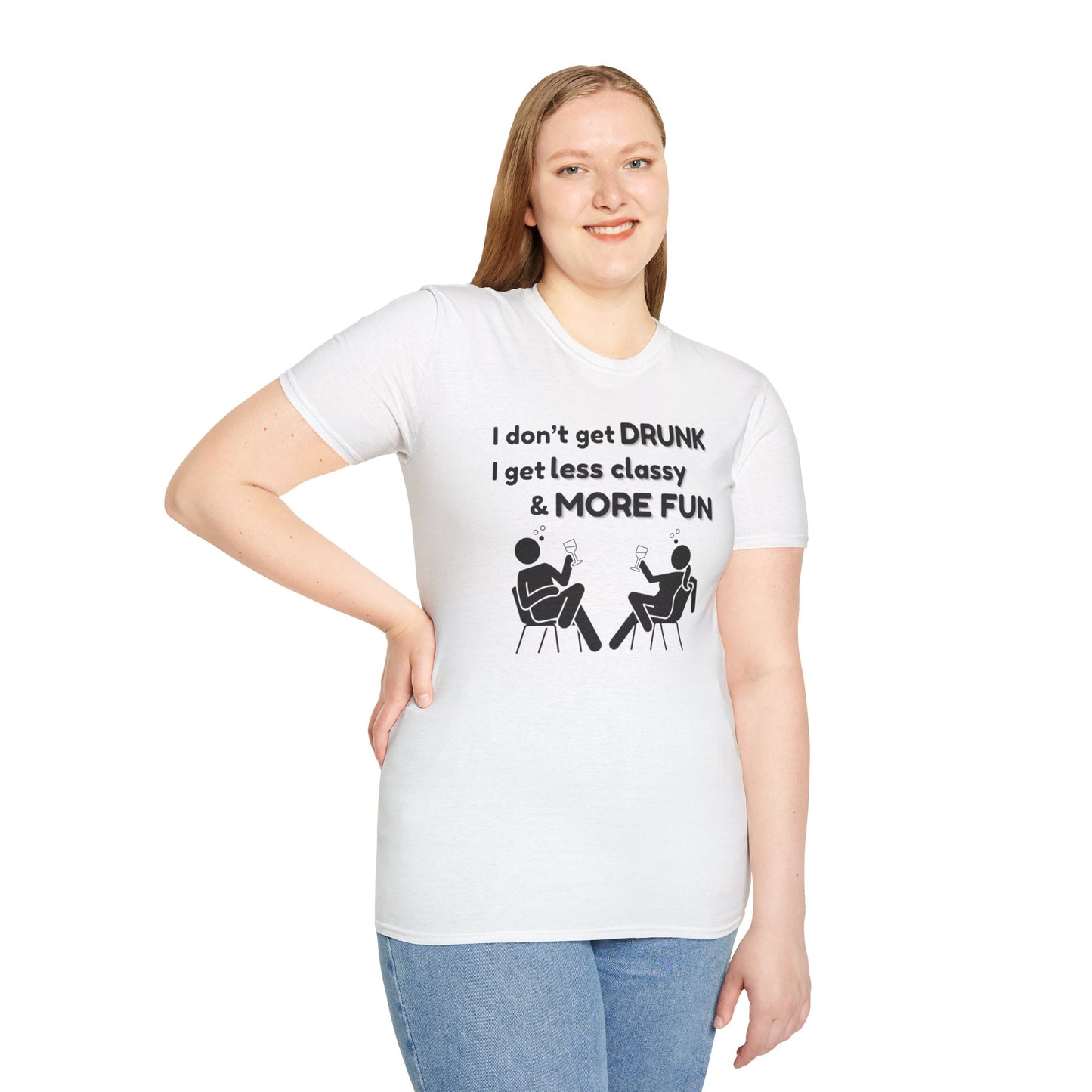 Less Classy More Fun, Unisex Softstyle T-Shirt