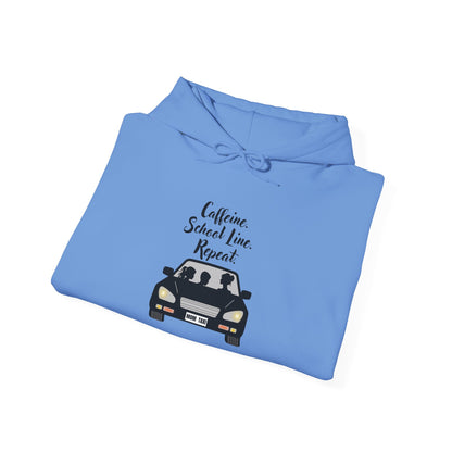 Caffeine, Car, Time Repeat Hoodie | Cozy Unisex Sweatshirt for Coffee Lovers