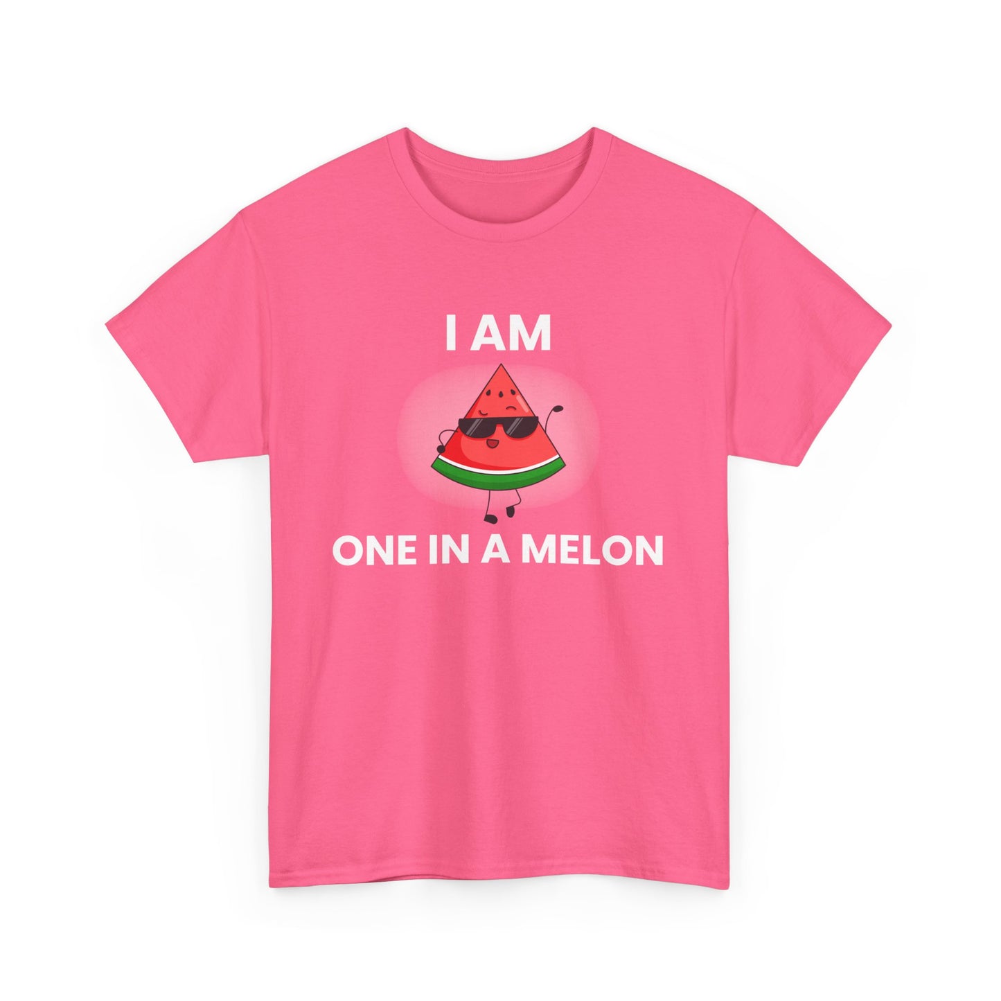 Funny Watermelon T-Shirt - I Am One in a Melon - Unisex Heavy Cotton Tee
