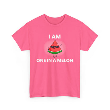 Funny Watermelon T-Shirt - I Am One in a Melon - Unisex Heavy Cotton Tee