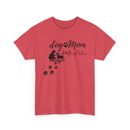 Cute Dog Mom Unisex Heavy Cotton Tee - Perfect Gift for Dog Lovers