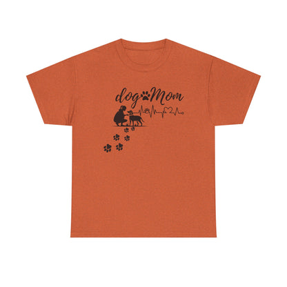 Cute Dog Mom Unisex Heavy Cotton Tee - Perfect Gift for Dog Lovers