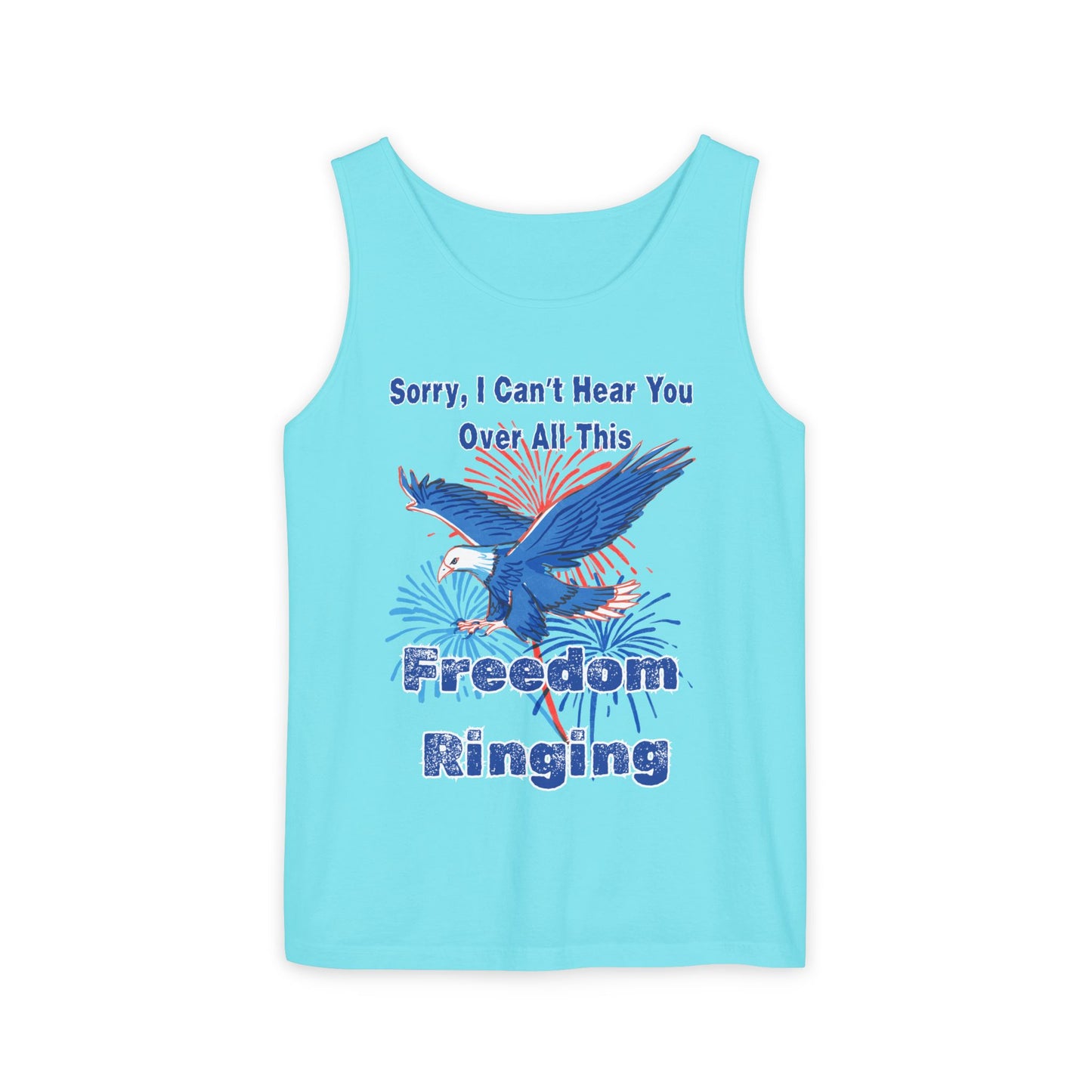 Patriotic Freedom Tank Top - Unisex Garment-Dyed Design for Summer Celebrations