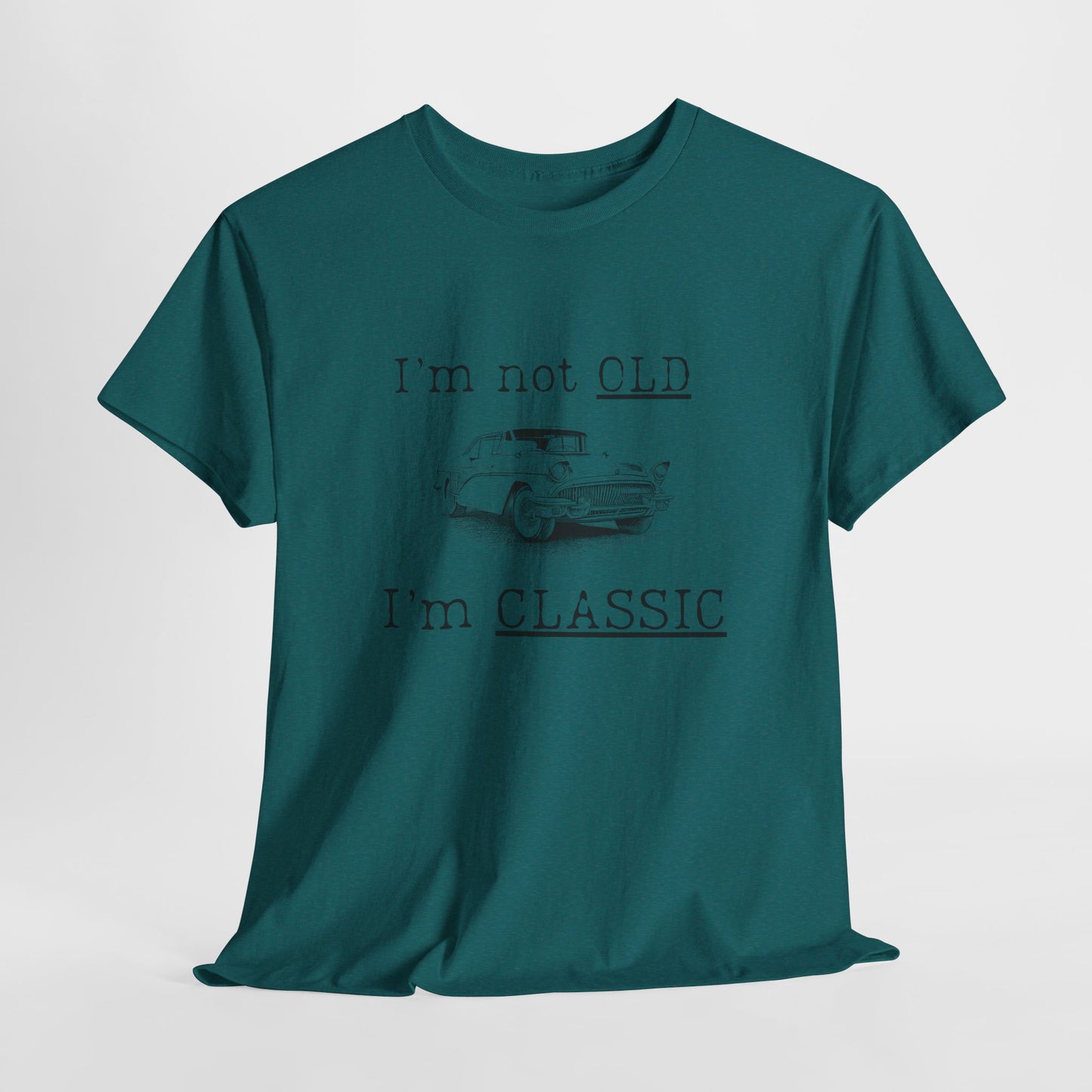 Vintage Car Classic Tee - "I'm Not OLD I'm CLASSIC" Unisex Heavy Cotton T-Shirt