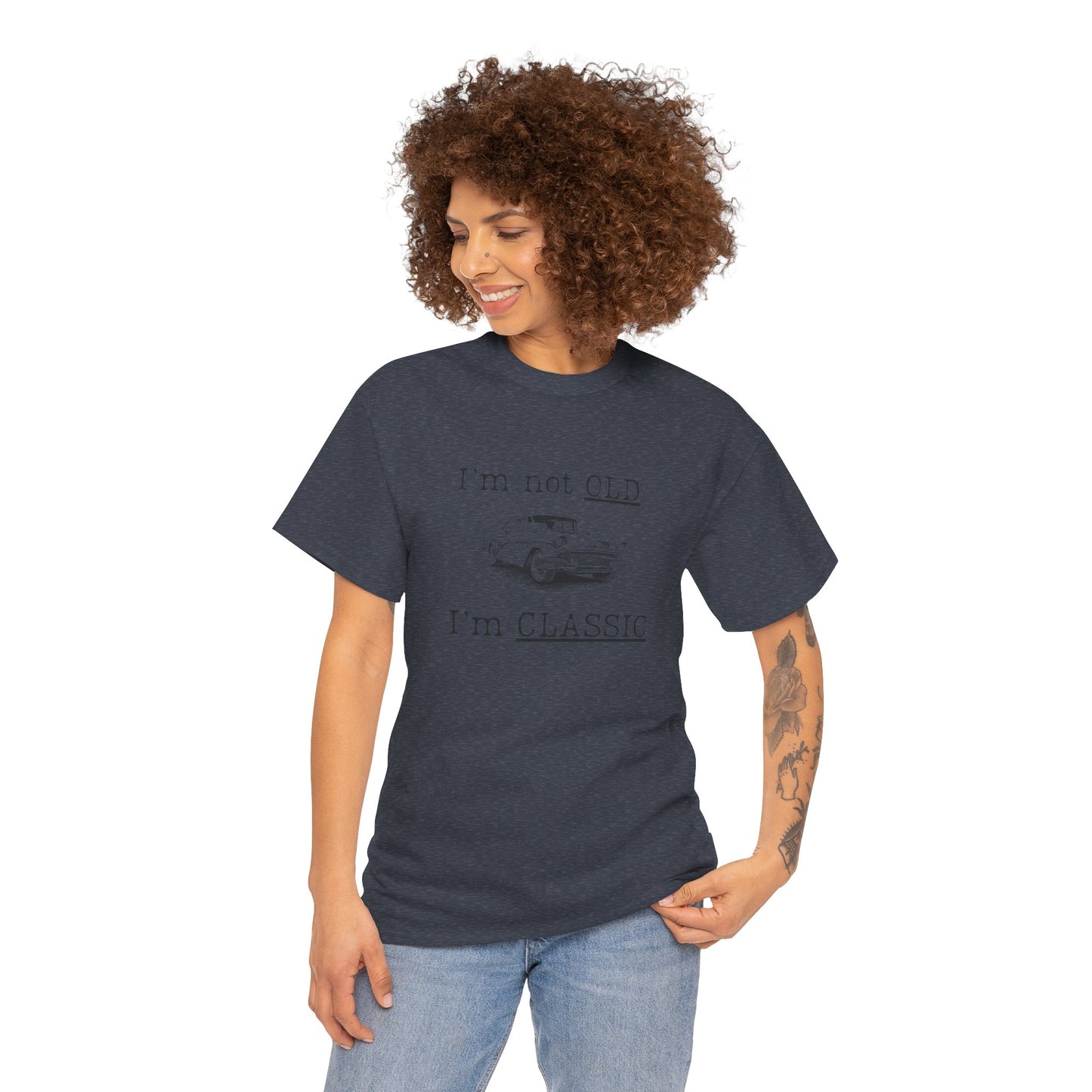 Vintage Car Classic Tee - "I'm Not OLD I'm CLASSIC" Unisex Heavy Cotton T-Shirt