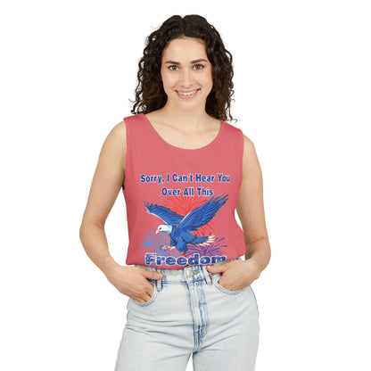 Patriotic Freedom Tank Top - Unisex Garment-Dyed Design for Summer Celebrations