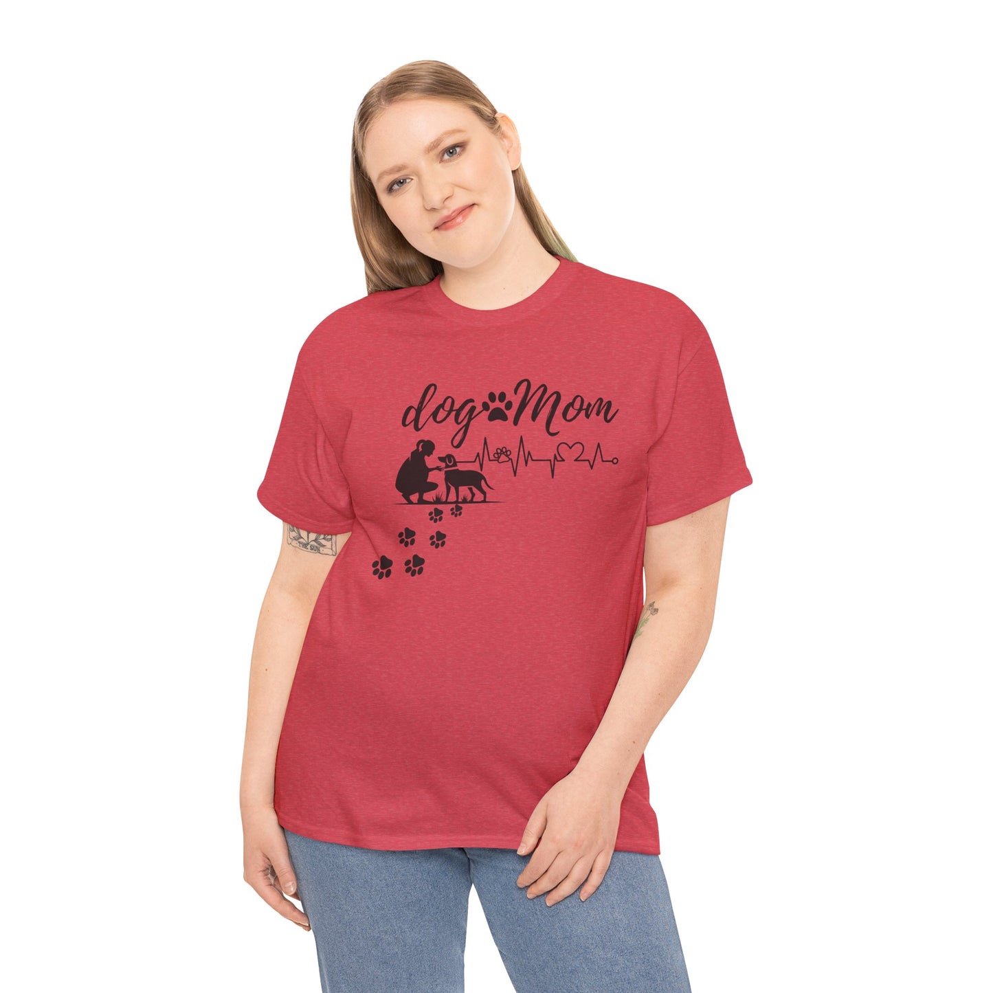 Cute Dog Mom Unisex Heavy Cotton Tee - Perfect Gift for Dog Lovers