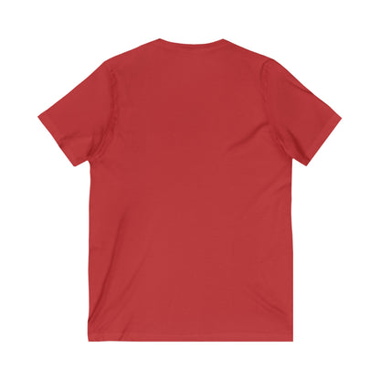 The world is better when I am Caffeinated, Unisex Jersey Short Sleeve V-Neck Tee