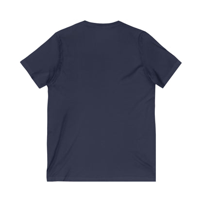 The world is better when I am Caffeinated, Unisex Jersey Short Sleeve V-Neck Tee