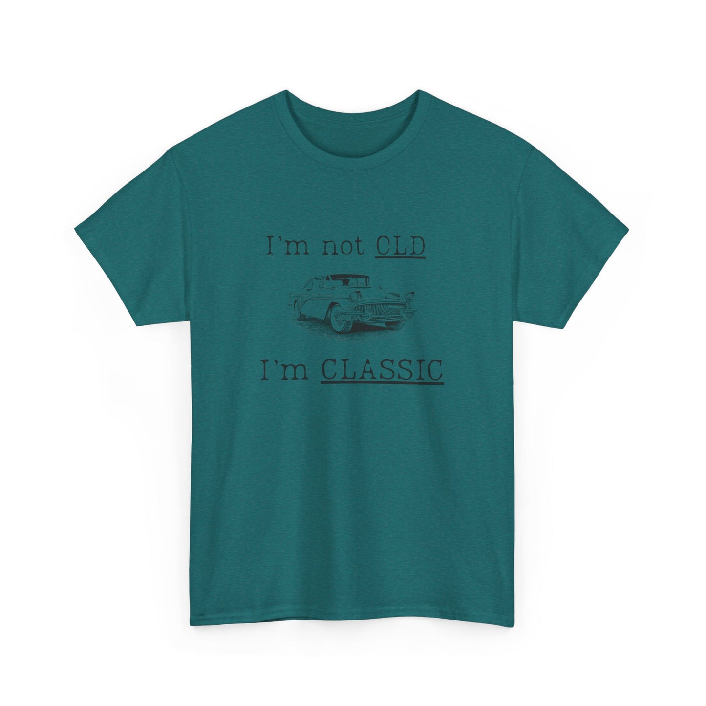Vintage Car Classic Tee - "I'm Not OLD I'm CLASSIC" Unisex Heavy Cotton T-Shirt