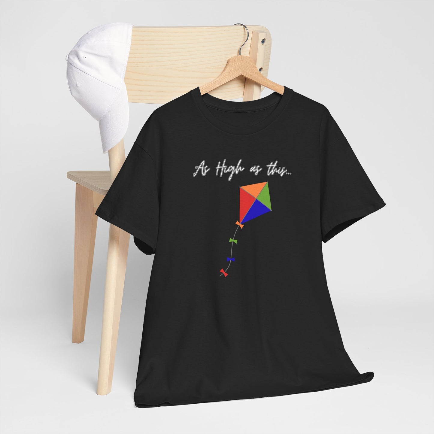As High As This Unisex Heavy Cotton Tee - Inspirational Kite Design