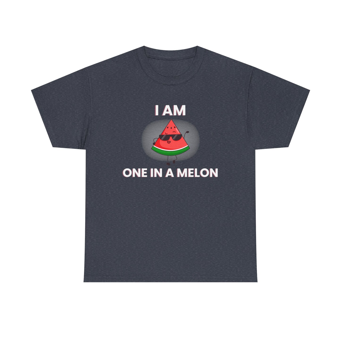 Funny Watermelon T-Shirt - I Am One in a Melon - Unisex Heavy Cotton Tee