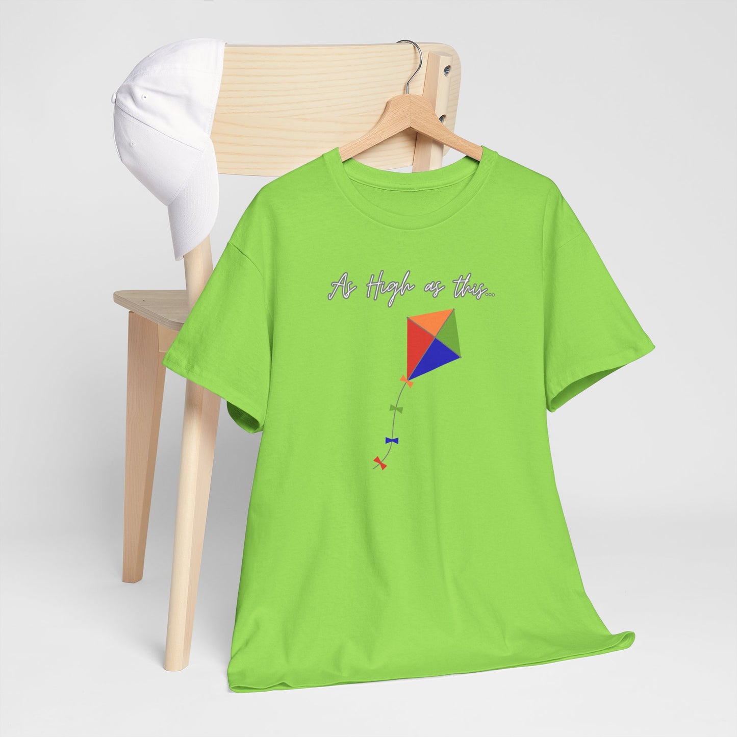 As High As This Unisex Heavy Cotton Tee - Inspirational Kite Design