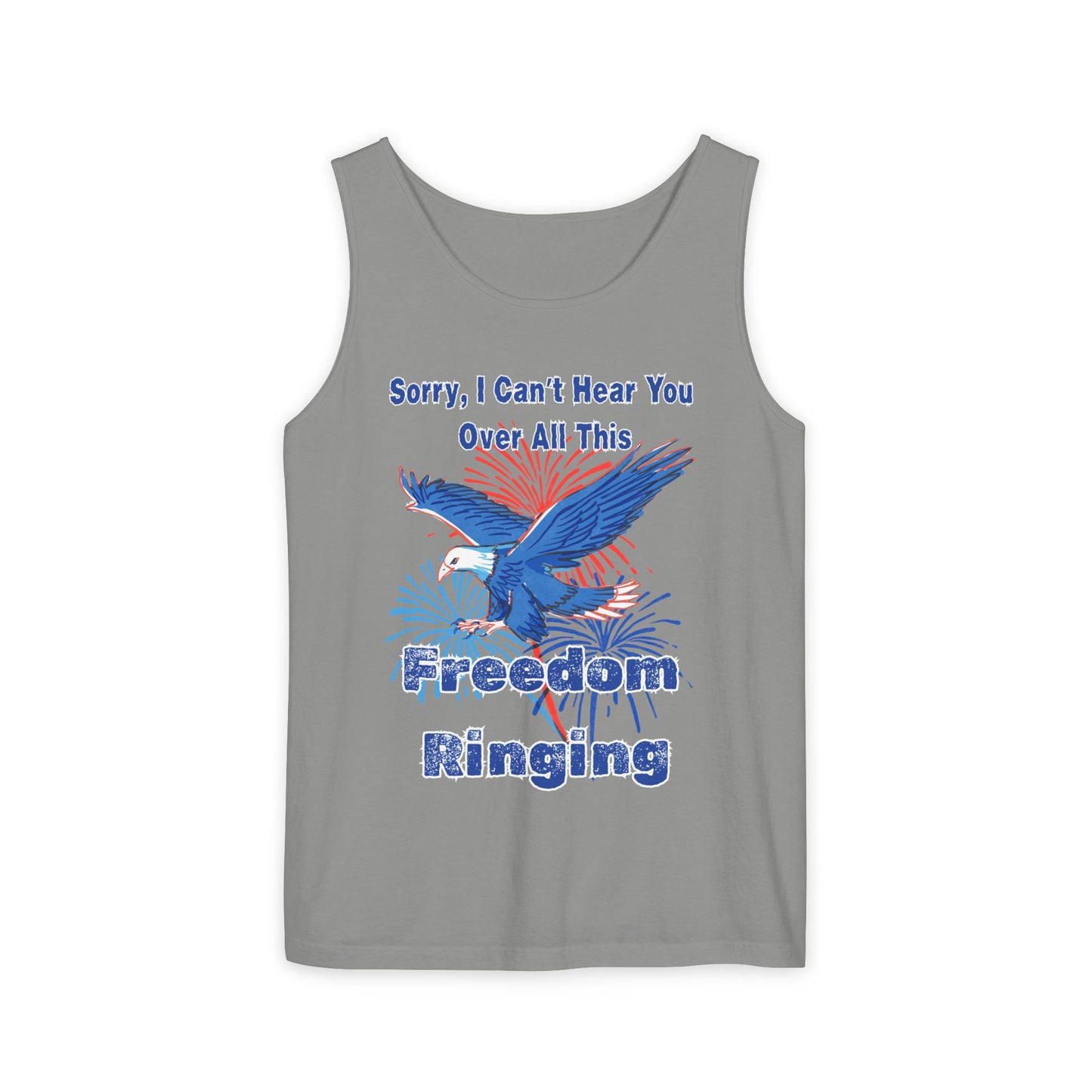 Patriotic Freedom Tank Top - Unisex Garment-Dyed Design for Summer Celebrations