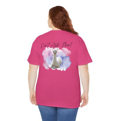 Funny Alpaca Tee, Unisex Cotton Shirt, Cute Animal Graphic Tee, Casual Wear, Gift for Animal Lovers, Birthday, Humor Apparel