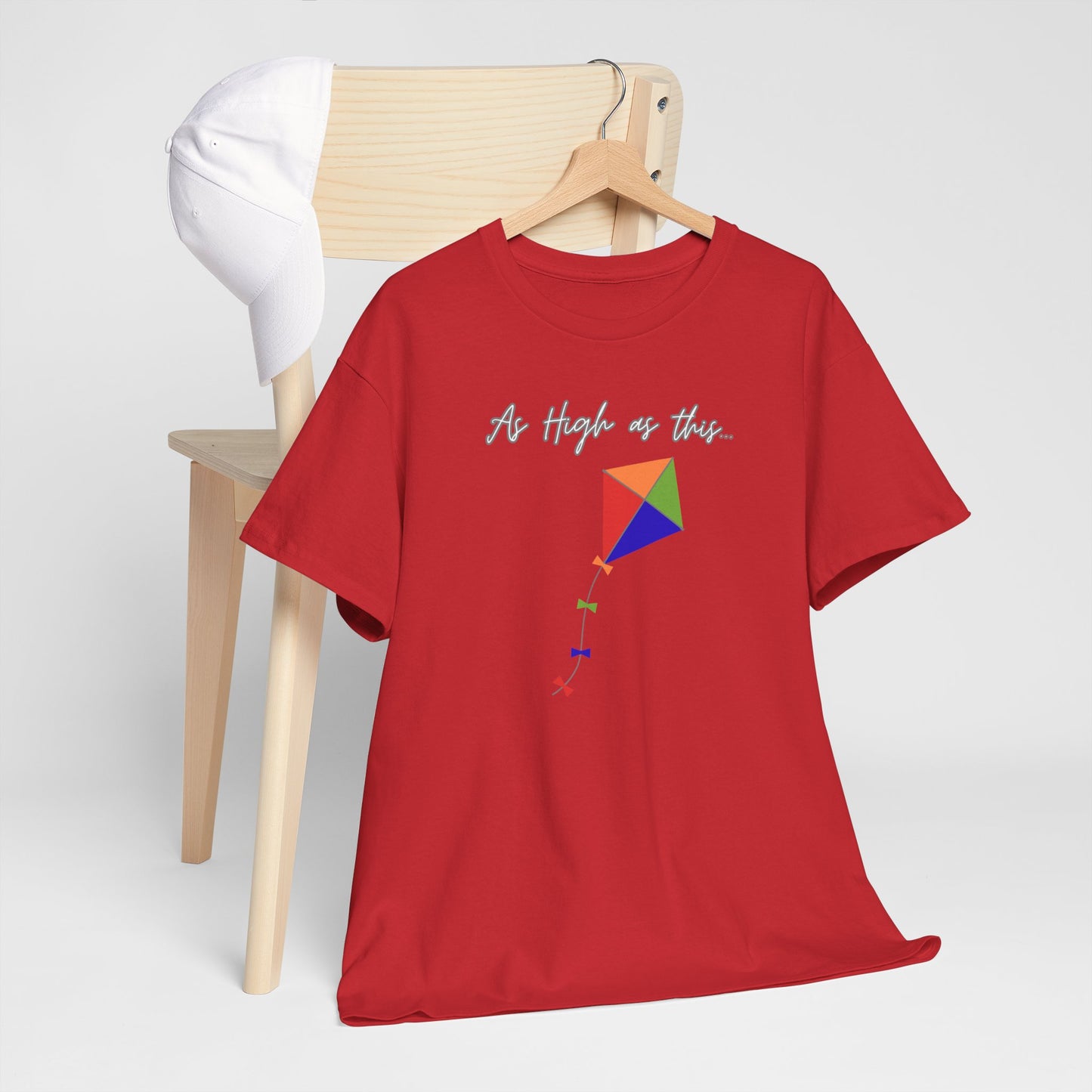 As High As This Unisex Heavy Cotton Tee - Inspirational Kite Design