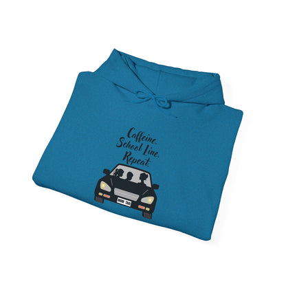Caffeine, Car, Time Repeat Hoodie | Cozy Unisex Sweatshirt for Coffee Lovers