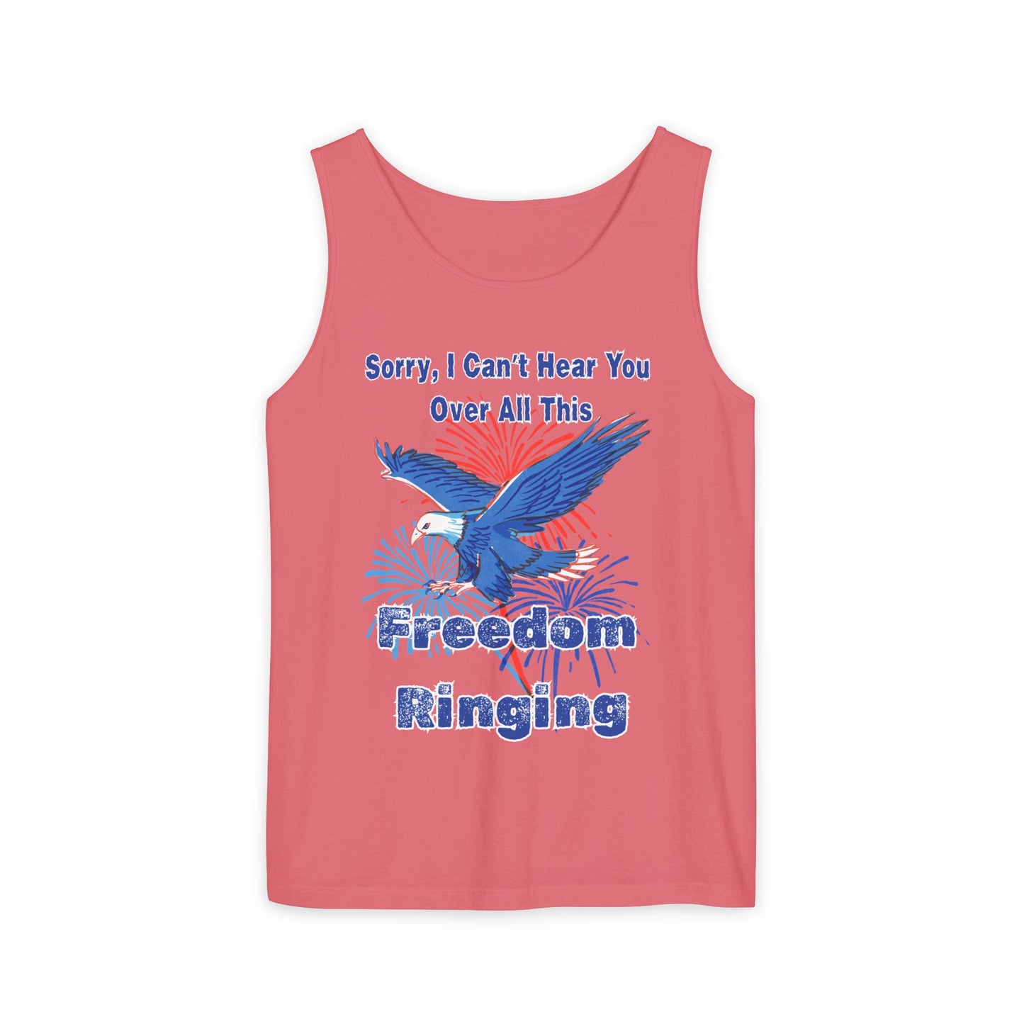 Patriotic Freedom Tank Top - Unisex Garment-Dyed Design for Summer Celebrations