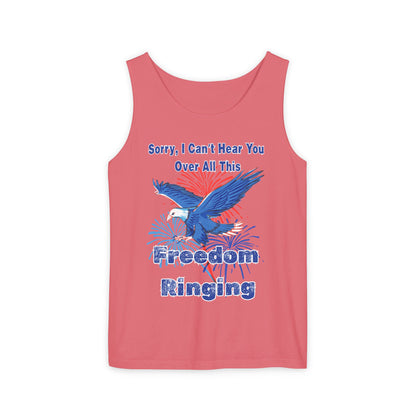 Patriotic Freedom Tank Top - Unisex Garment-Dyed Design for Summer Celebrations