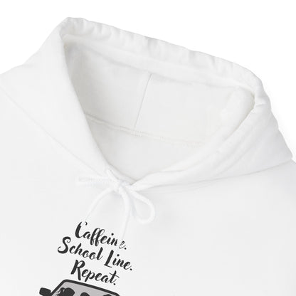 Caffeine, Car, Time Repeat Hoodie | Cozy Unisex Sweatshirt for Coffee Lovers