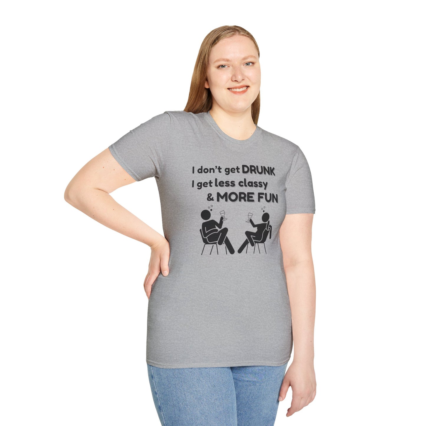 Less Classy More Fun, Unisex Softstyle T-Shirt