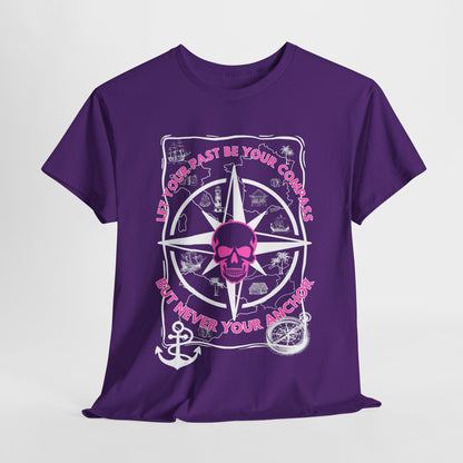 Graphic Tee - Edgy Skull Pink 'Don't Let Your Past Be Your Anchor'