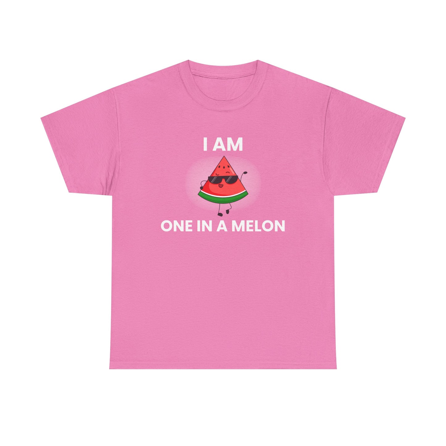 Funny Watermelon T-Shirt - I Am One in a Melon - Unisex Heavy Cotton Tee