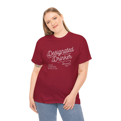 DD Designated Drinker Unisex Heavy Cotton Tee - Perfect for Parties & Gatherings